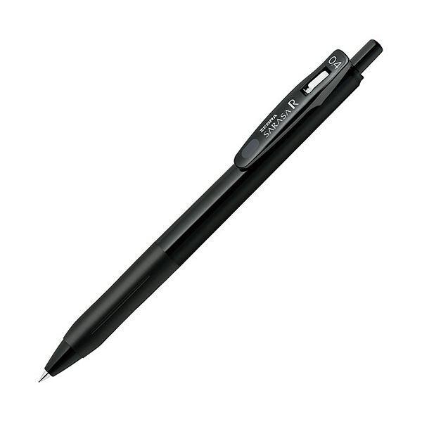(まとめ) ゼブラ ゲルインクボールペン サラサR 0.4mm 黒 (軸色：黒) JJS29-R1-BK1 1セット(10本) 〔×10セット〕[21]