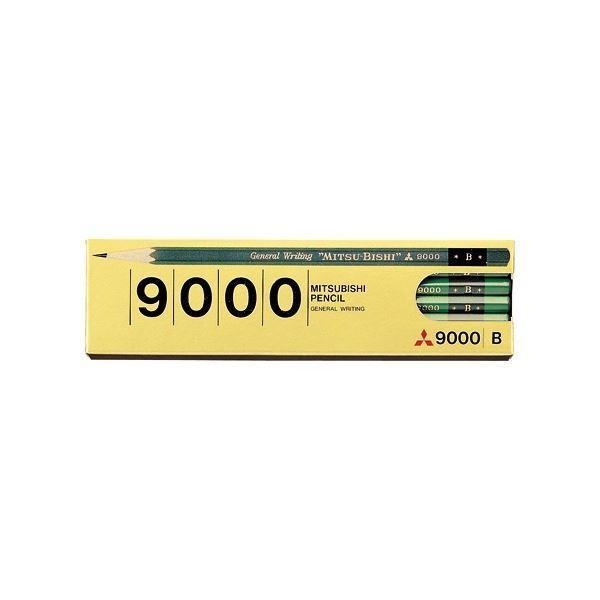 (まとめ) 三菱鉛筆 六角 事務用鉛筆 9000 B K9000B 1ダース(12本) 〔×20セット〕[21]
