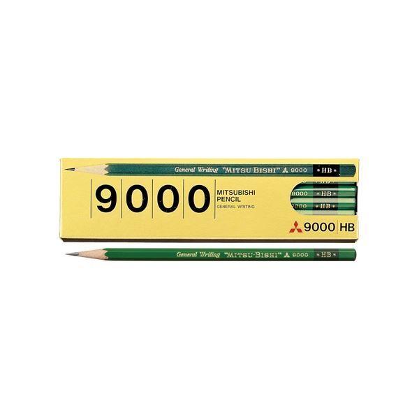 (まとめ) 三菱鉛筆 六角 事務用鉛筆 9000 HB K9000HB 1ダース(12本) 〔×20セット〕[21]