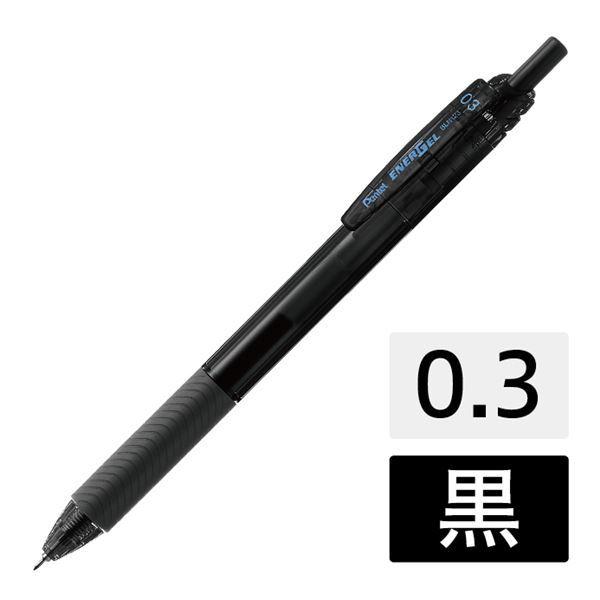 (まとめ) ぺんてる エナージェルエス BLN123-A 黒 10本 0.3粍 〔×10仕掛ける〕[21]