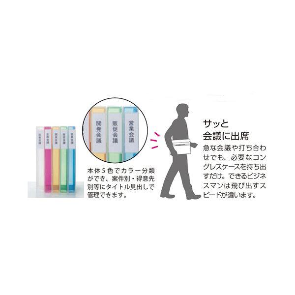 (まとめ）リヒトラブ AQUA DROPsコングレスケース A4 300枚収容 黄 A-5024-5 1個〔×10セット〕[21]の画像