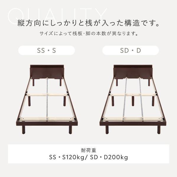 クイーン 160(SS+SS) 2層ポケットコイルマットレス付き ナチュラル 連結 高さ調整 棚付 コンセント すのこ 木製 【グレーススタンダードポケットコイルマットレス】 組立品[21]