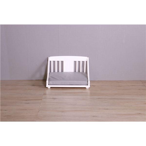ペットベッド S 約幅52.5cm ホワイト 木製 ペット用品 ペットグッズ 犬用品 猫用品 組立品[21]の画像