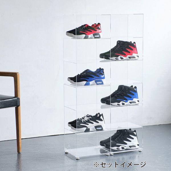 〔2個組〕 アクリル シューズボックス 約幅26cm アクリリック シューズラック 下駄箱 玄関 収納家具 インテリア家具 完成品[21]_3