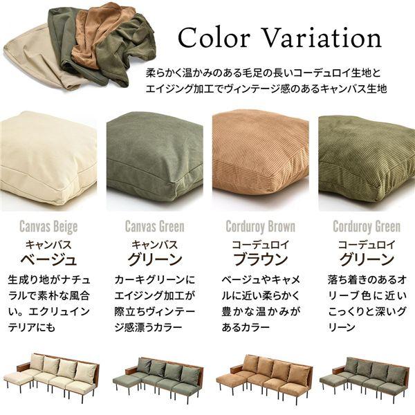 四人掛けカウチソファー〔コーデュロイグリーン〕 組立品[21]_3