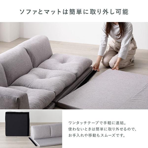 日本製 フロアマット 付 ソファ セット グレージュ カチオン染め