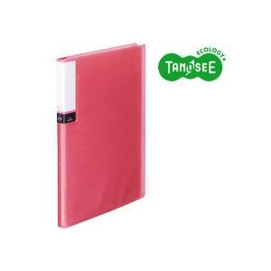 （まとめ）TANOSEE クリアブック（透明表紙） A4タテ 24ポケット ピンク 40冊[21]