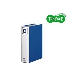 （まとめ）TANOSEE 両開きパイプ式ファイルV A4タテ 60mmとじ 青 30冊[21]