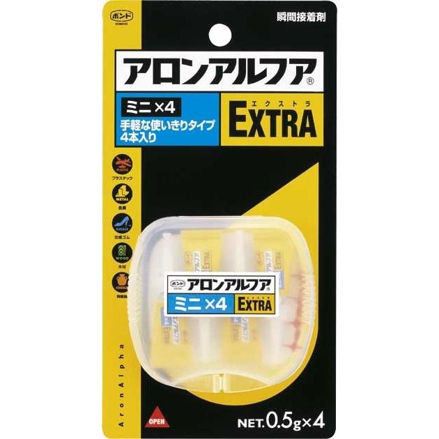 コニシ アロンアルファEXTRAミニ4 (0.5g 4本) #04611 接着、補修 コニシ BAANO520 ボンドアロンアルファ5プロ 35045