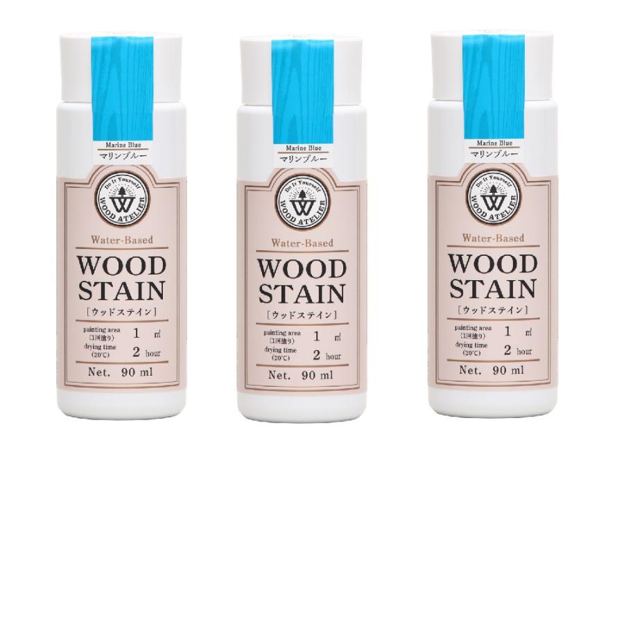 和信ペイント ウッドステイン WS−19 マリンブルー 90ml 3缶セット set49654056121893バックティースショップ
