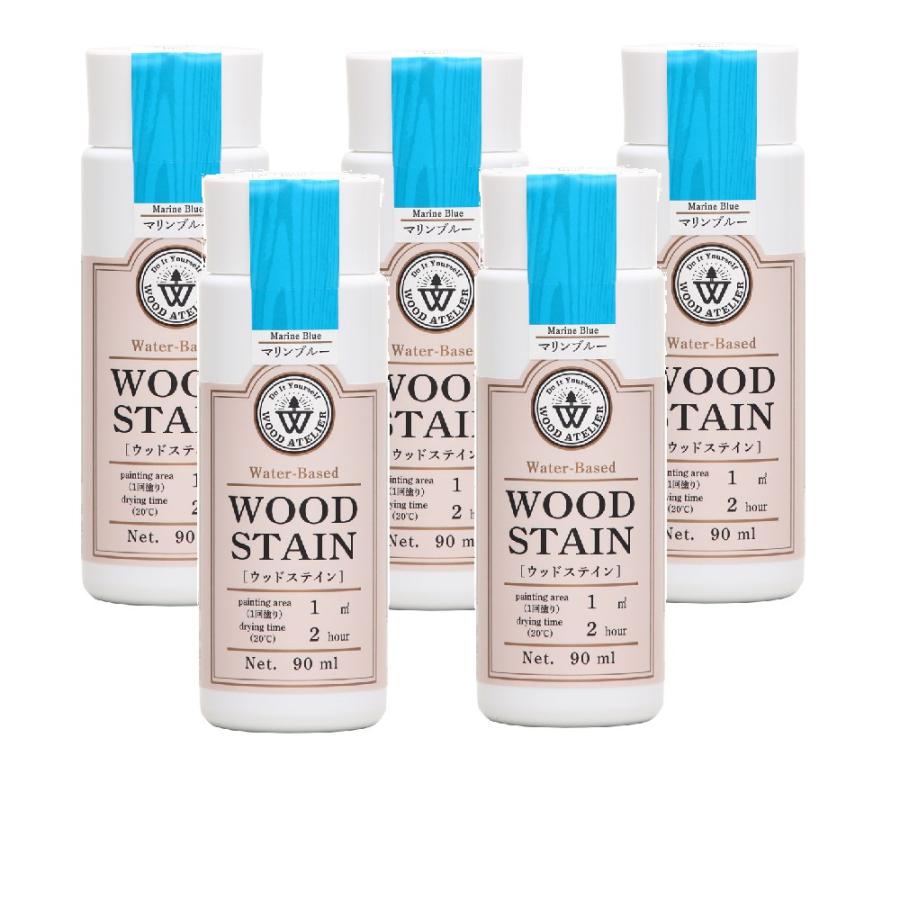 和信ペイント ウッドステイン WS−19 マリンブルー 90ml 5缶セット set49654056121895バックティースショップ