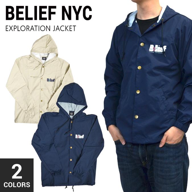 BELIEF NYC ビリーフ EXPLORATION JACKET フード付き コーチジャケット 