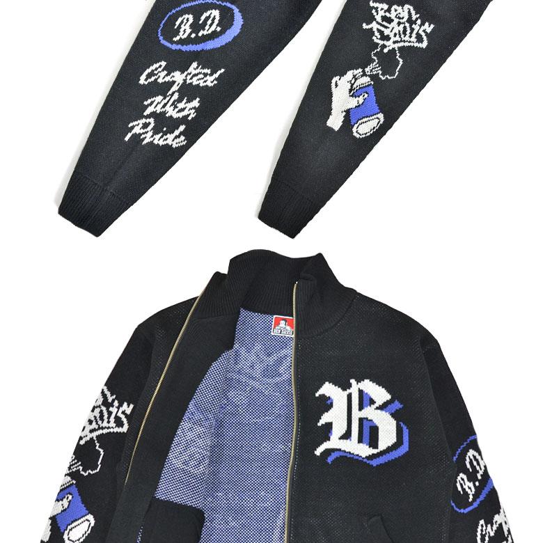 早い者勝ち！！MOBBのニットです！ BEN DAVIS（ベンデイビス） ニットジャケット SCRIBBLED KNIT JACKET