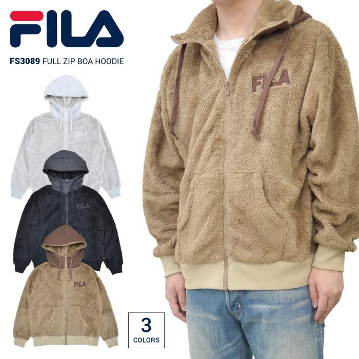 FILA HERITAGE フィラ ヘリテージ FULL ZIP BOA HOODIE JACKET ボアパーカー フリースジャケット ボアジャケット FS3089 バーゲン｜buddy-stl