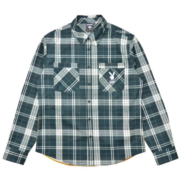 HUF × PLAYBOY ハフ プレイボーイ シャツ MONARCH L/S FLANNEL SHIRT  