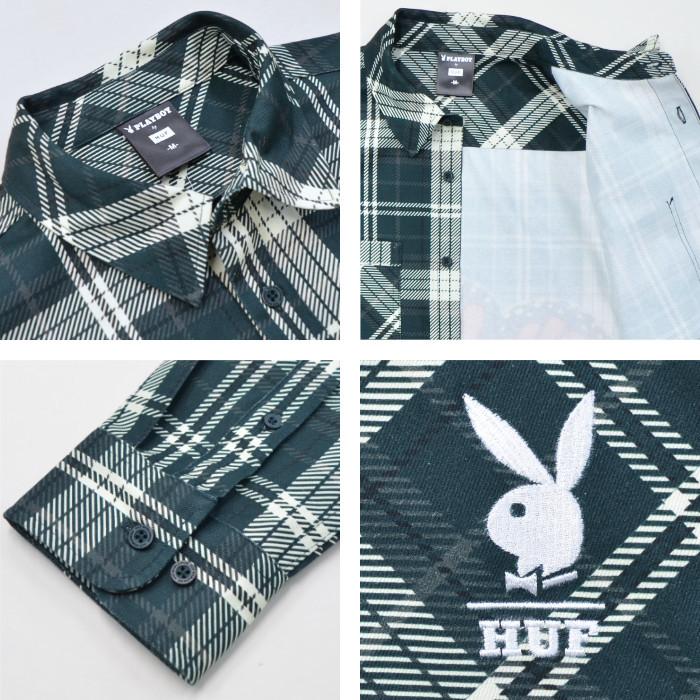 HUF × PLAYBOY ハフ プレイボーイ シャツ MONARCH L/S FLANNEL SHIRT  