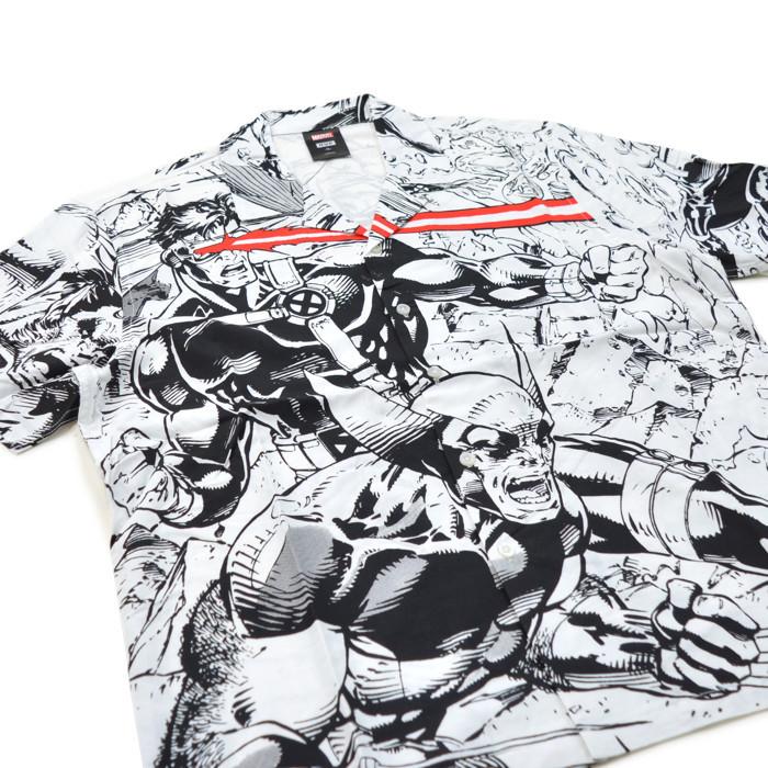 HUF MARVEL X-MEN RESORT SHIRT リゾートシャツ Amazon.com: HUF x Marvel X-Men Resort Shirt, White, Small