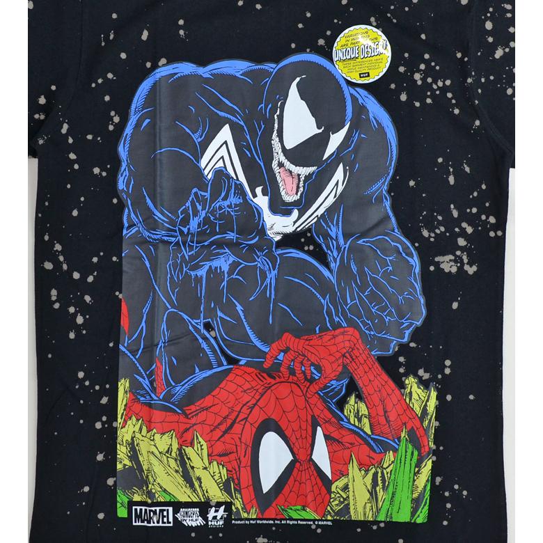 HUF X MARVEL コレクション スパイダーマン ヴェノム Tシャツ HUF SPIDER-MAN ハフ スパイダーマン Tシャツ VENOM IS BLACK S