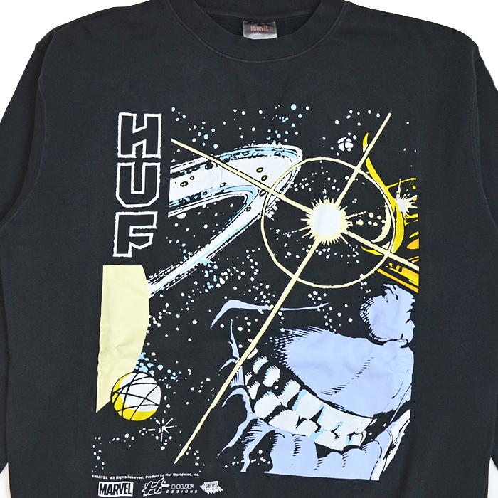 HUF AVENGERS ハフ アベンジャーズ スウェット THANOS EYE WASHED CREWNECK フリース トレーナー PF00656｜buddy-stl｜06