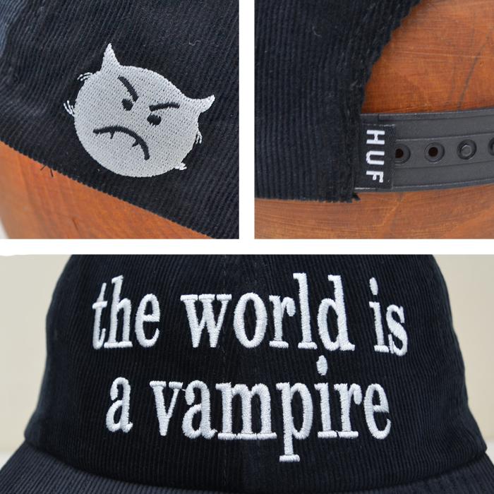 HUF × スマッシングパンプキンズ VAMPIRE コーデュロイ キャップ 黒 HUF Smashing Pumpkins ハフ スマッシング・パンプキンズ