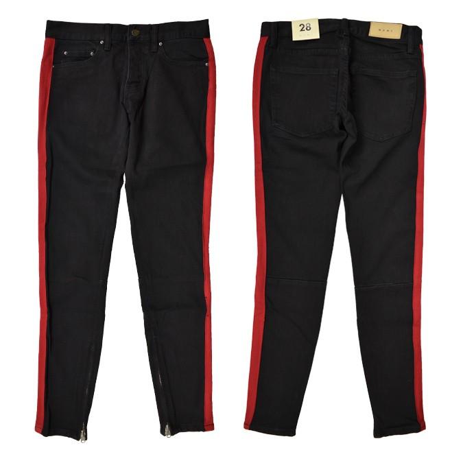 mnml（ミニマル） デニムパンツ M75 Track Stretch Denim Black/Red
