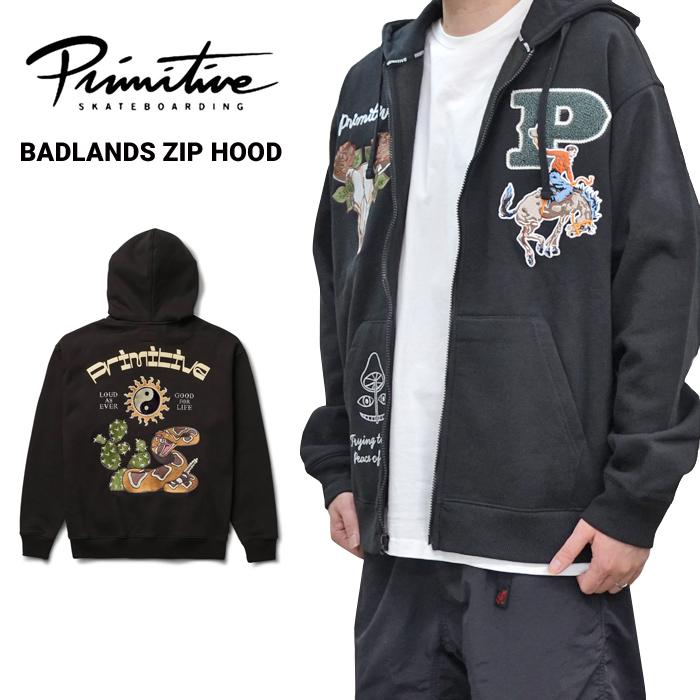 PRIMITIVE プリミティブ ジップパーカー BADLANDS ZIP HOOD スウェット