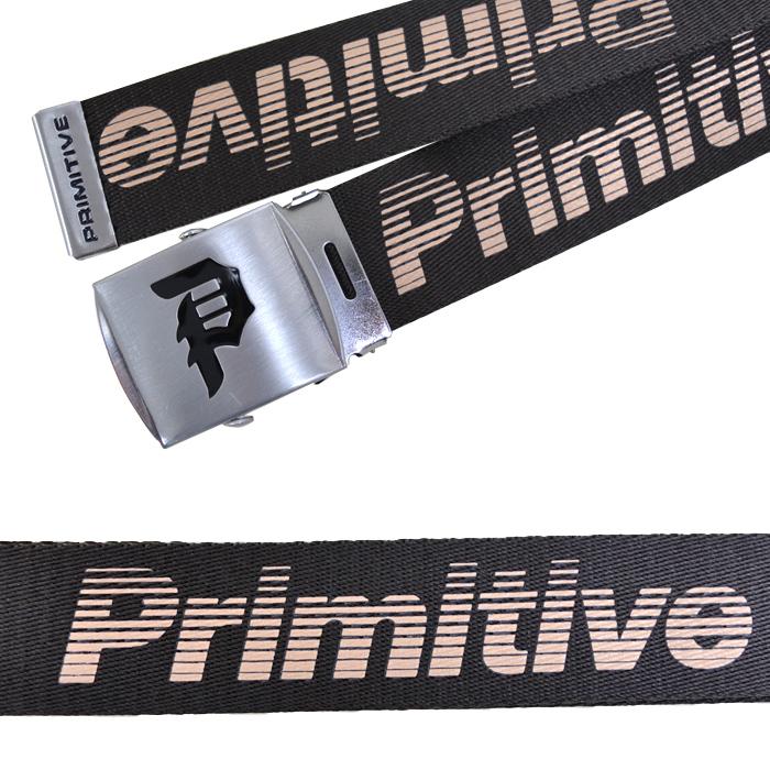 PRIMITIVE プリミティブ ベルト RAZOR WEB BELT ガチャベルト イージーベルト ブラウン ネコポス便発送で送料無料