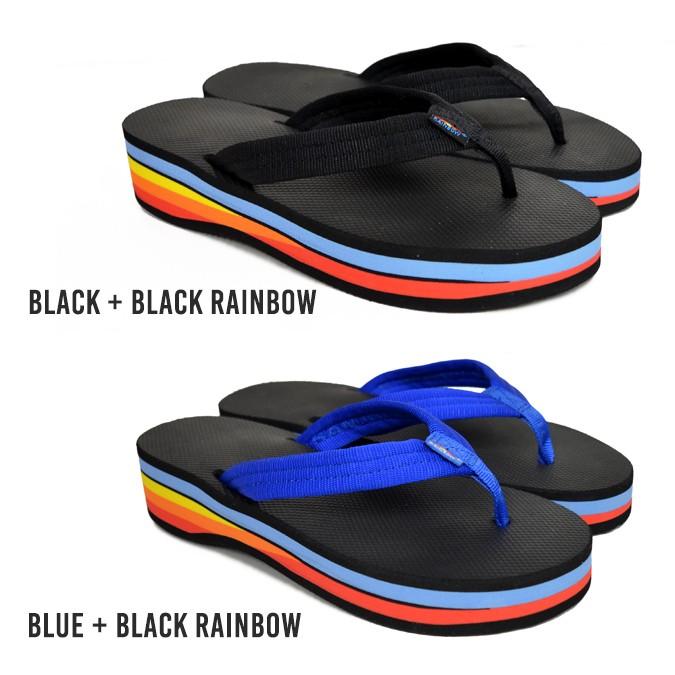 rainbow wedge flip flops