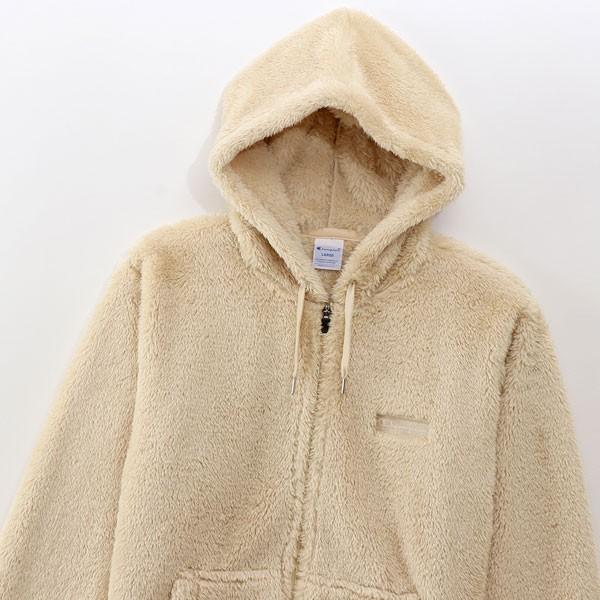 【試着のみ】 チャンピオンゴルフ　ボア　セットアップ　ベージュ　Ｌ Champion（チャンピオン） ボア ジップ フード フリースジャケット