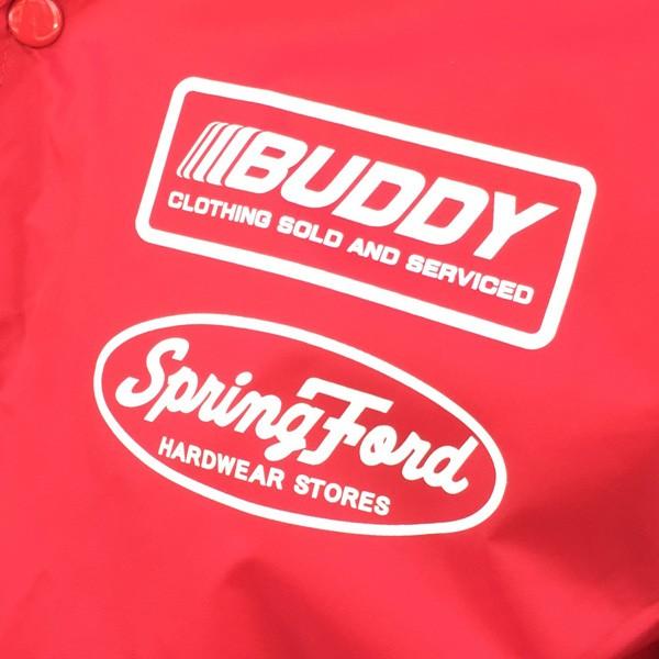 コーチジャケット 裏ボア付き レッド BUDDY オリジナル ウィンド