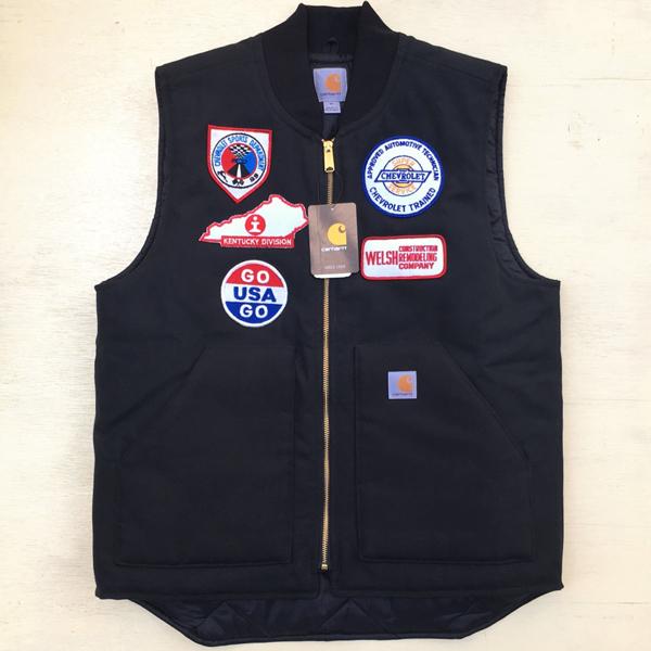 Carhartt（カーハート） ワッペン付き ダックベスト ブラック Mサイズ