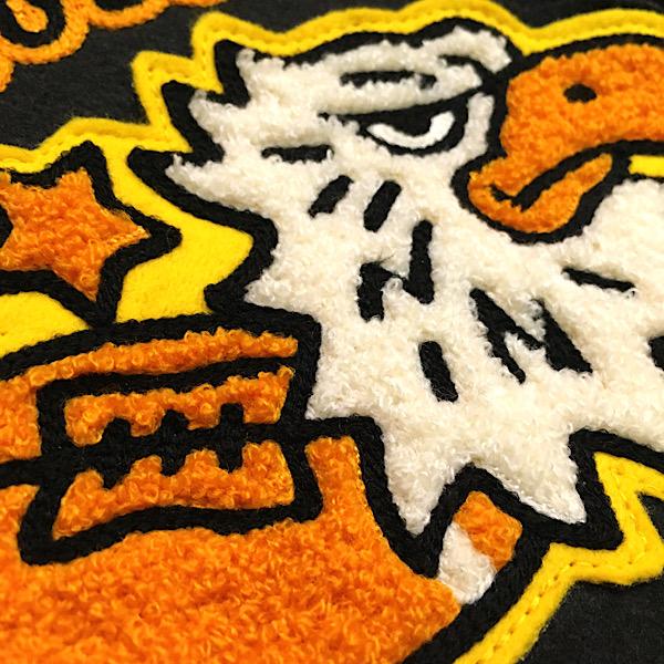 スタジャン アワードジャケット BUDDY オリジナル EAGLES シュニール付き  HOLLOWAY VARSITY JACKET アメカジ ネイビー × クリーム ワッペン パッチの画像