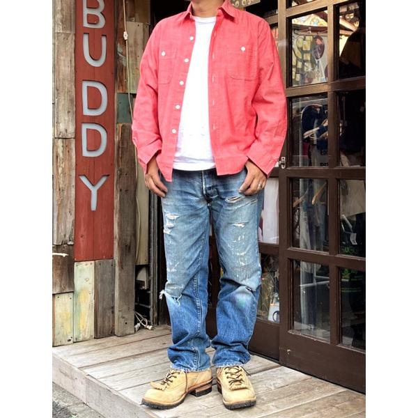 赤シャンブレーシャツ RED CHAMBRAY SHIRT 赤シャン レッド