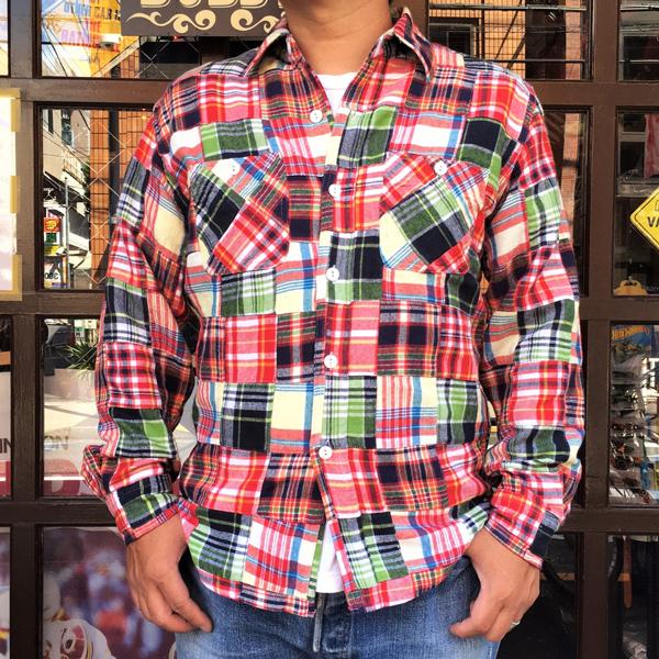 パッチワークネルシャツ BUDDY オリジナル SPRINGFORD レッド