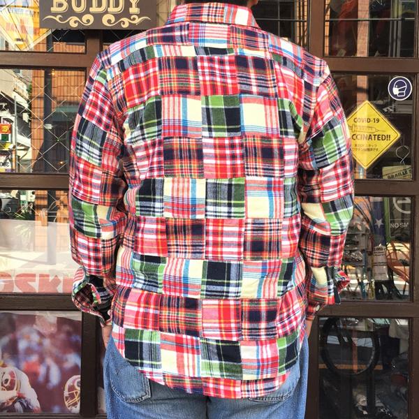 パッチワークネルシャツ BUDDY オリジナル SPRINGFORD レッド
