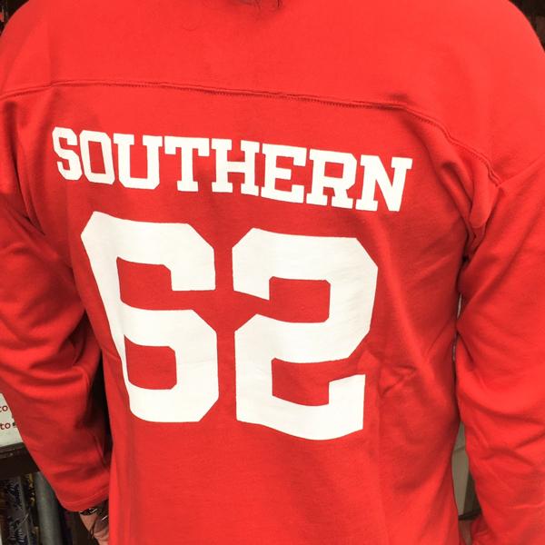 50s 60s USA製 アスレチック フットボール Tシャツ L 赤 白 長袖 50s 60s USA製 アスレチック フットボール Tシャツ L 赤 白 長袖