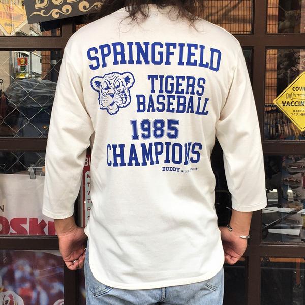 7分袖 Tシャツ ベースボールシャツ SPRINGFIELD TIGERS バックプリント