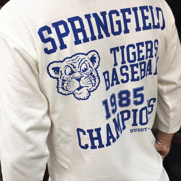 7分袖 Tシャツ ベースボールシャツ SPRINGFIELD TIGERS バックプリント