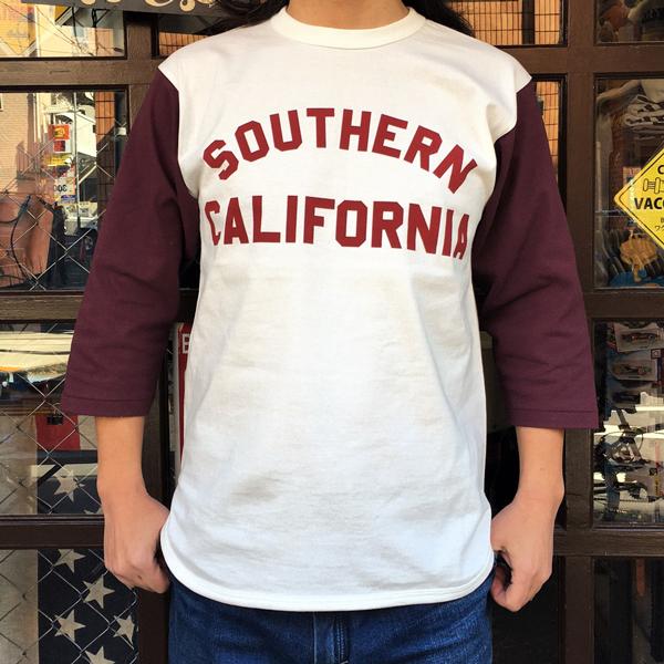 7分袖 Tシャツ SOUTHERN CALIFORNIA ベースボールシャツ