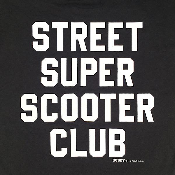 フルーツオブザルーム BUDDY × FRUIT OF THE LOOM STREET SUPER SCOOTER CLUB Ｔシャツ 半袖 メンズ レディース スクータークラブ ブラック 鉄スク｜buddy-us-clothing｜07