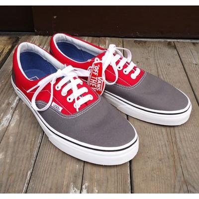 VANS Era 2 Tone Pewter/Racing Red USA企画 バンズ エラ メンズ USA｜buddy-us-clothing