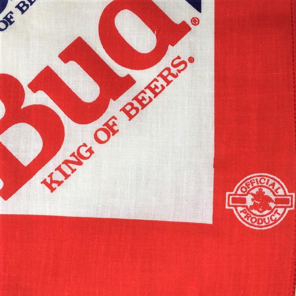 Vintage Budweiser Beer バドワイザー デッドストック アメリカ製 バンダナ (4) ビンテージ Made in U.S.A. ハンカチ アメリカン ビール｜buddy-us-clothing｜04