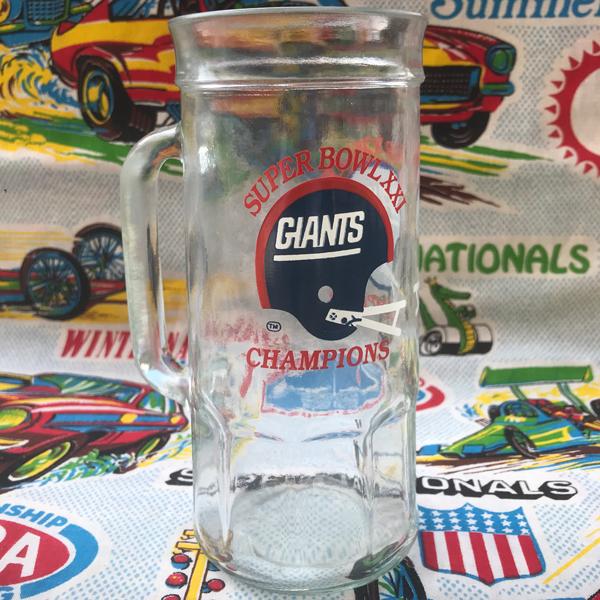 Vintage 1980's New York Giants Beer Mug Glass NFL ニューヨーク ジャイアンツ グラス