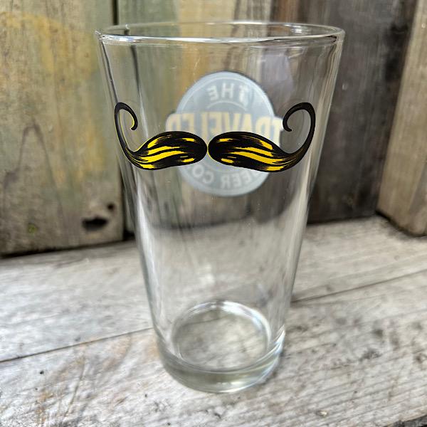 mustache 髭 1パイントビールグラス The Traveler Beer Company Pint