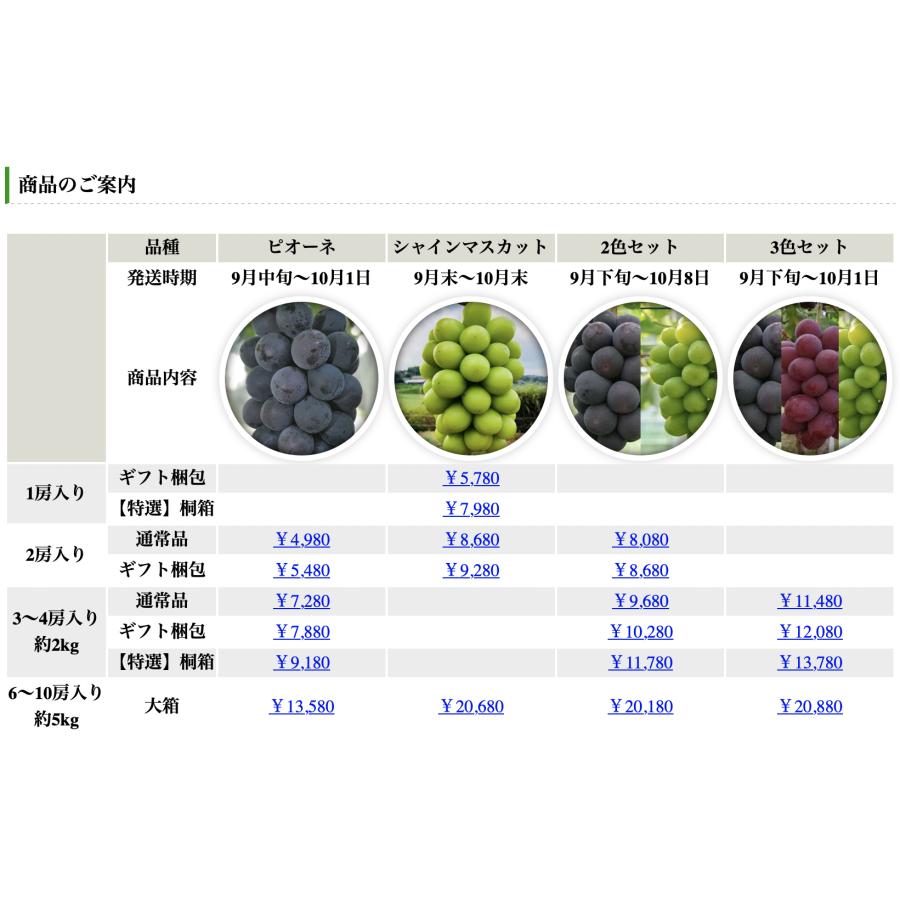 【ギフト梱包】ぶどう3色セット2kg ピオーネ&シャインマスカット&赤ぶどう3~4房【2023年産予約発送9月下旬~】岡山県産ブドウ |  | 03