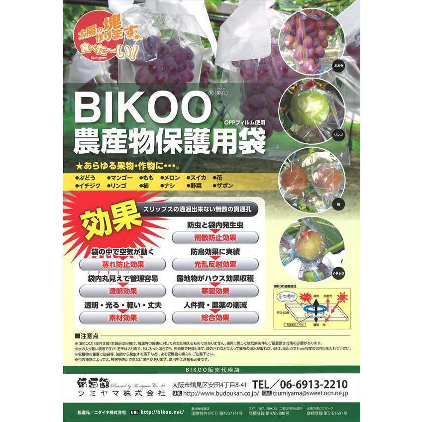 BIKOO-M 中 (200×300) サイズ （農産物保護用袋） 1000枚入/箱 : 葡萄