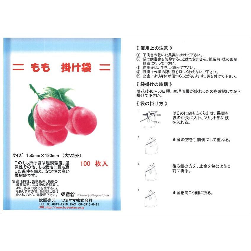 もも袋 掛袋 （100枚入） 大Vカット 150×190mm : 葡萄館 Yahoo!店