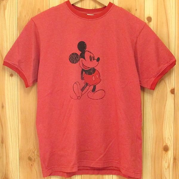 古着 ミッキー Tシャツ Stage 28 by Disney ディズニー Mickey USA製 リンガー トリム S