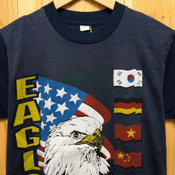 ビンテージ Tシャツ ミリタリー イーグル 国旗 USA古着 軍 レア