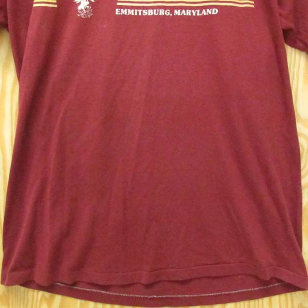 OLD古着 Tシャツ NATIONAL FIRE ACADEMY ワインレッド アメリカ古着 